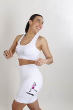 Bermuda Feminina Branca Corredora + Seu nome