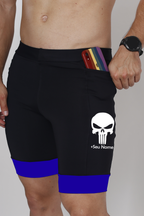 Bermuda Masculina Preto/Azul Caveira + Seu nome