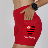 Shorts Vermelho Flamengo + Nome