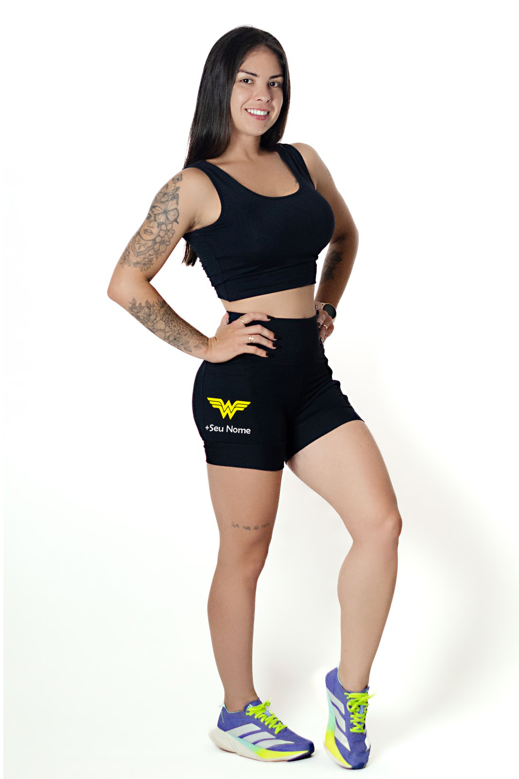 Shorts Mulher Maravilha Preto