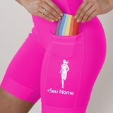 Bermuda Feminina Rosa Corredora + Nome