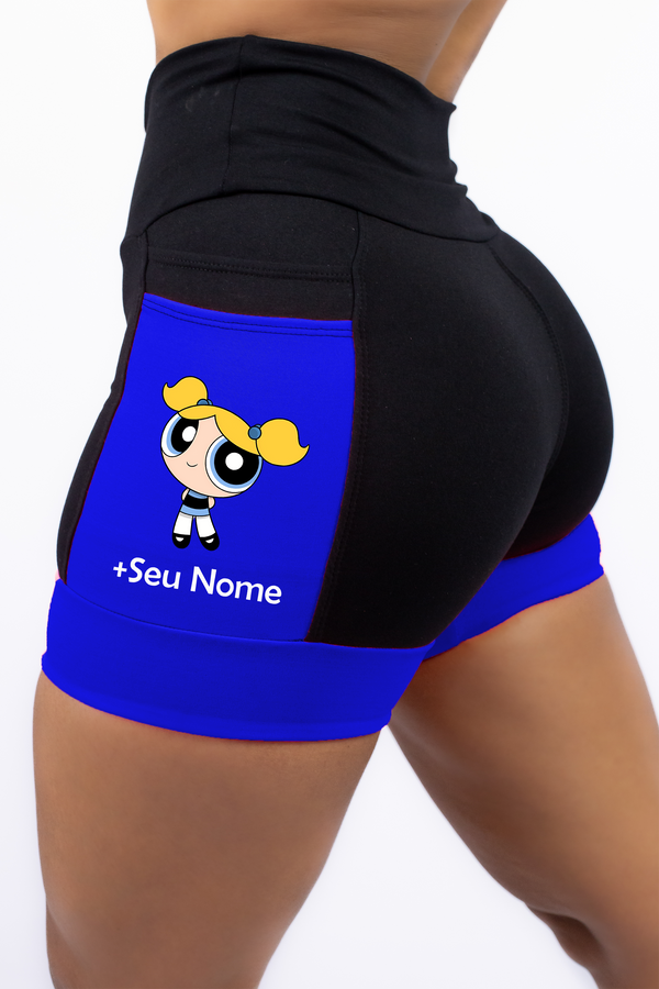 Short Feminino Super Poderosa Azul