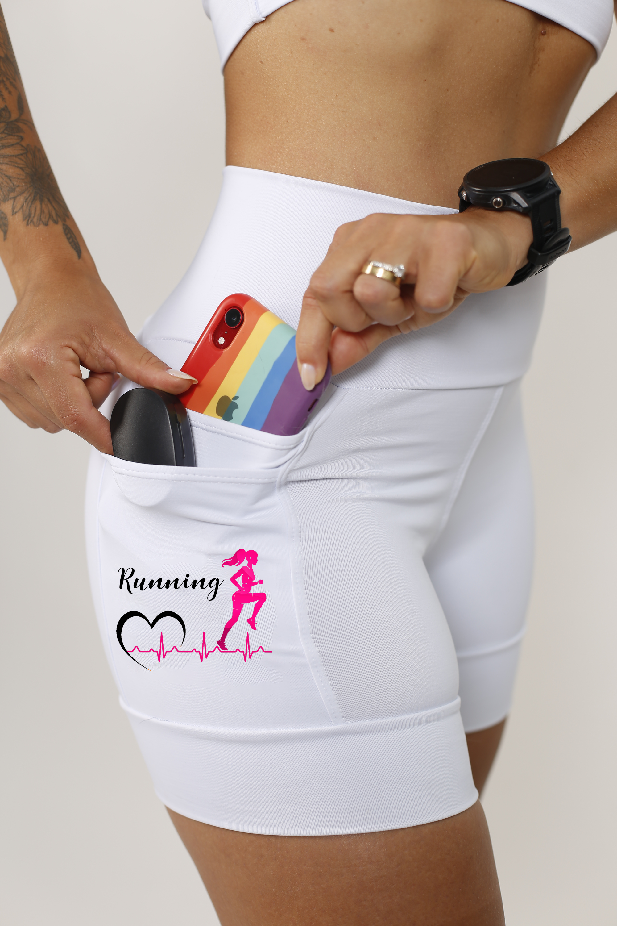 Shorts Branco Batimento Corredora