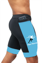 Bermuda Masculina Preto/Azul Turquesa Corredor +Seu nome