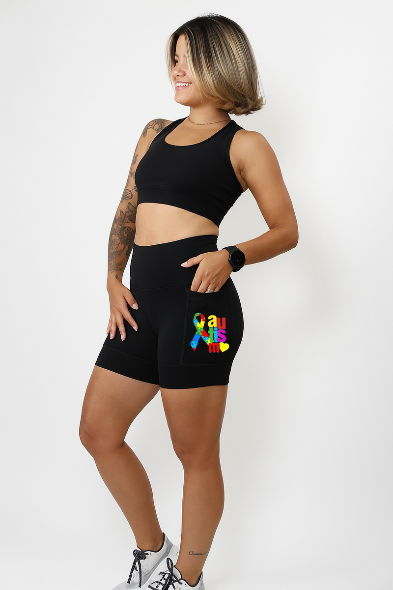 Shorts Preto Autismo