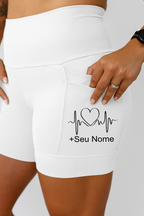 Shorts Branco Batimento +Seu nome