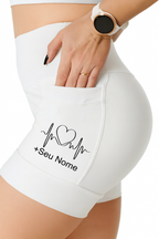 Shorts Branco Batimento +Seu nome