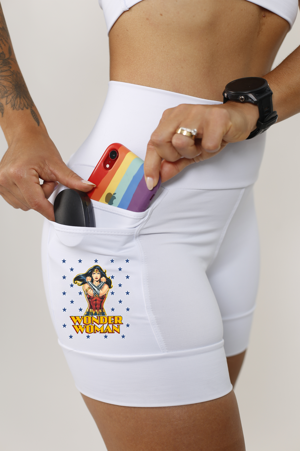 Shorts Branco Mulher Maravilha ( Pronta Entrega)