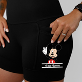 Short Preto Mickey + Seu Nome