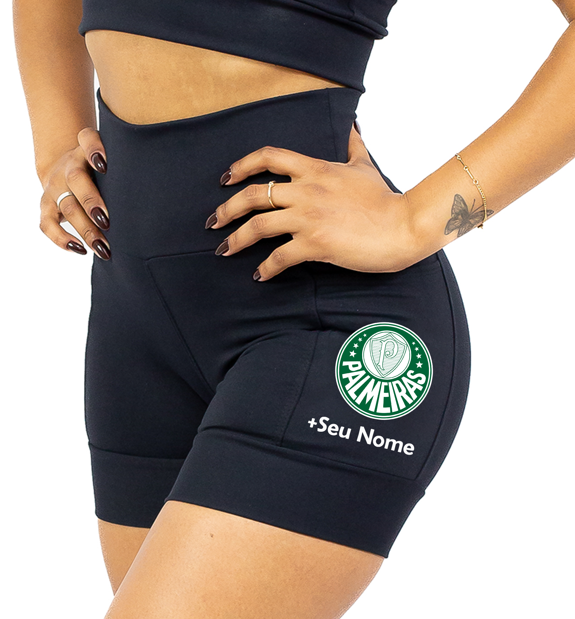 Shorts Preto Palmeiras + Nome