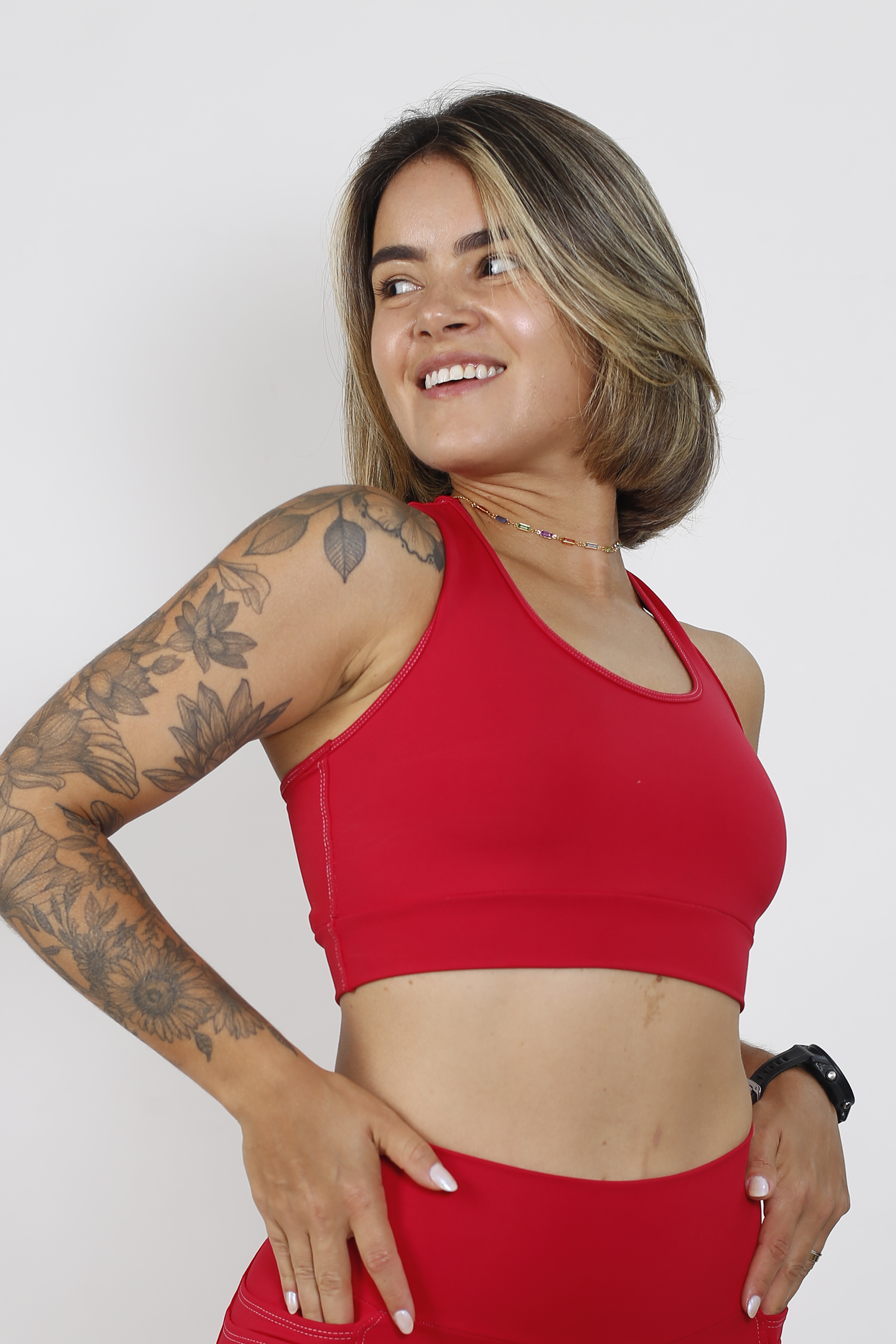 Top Nadador de Compressão Vermelho