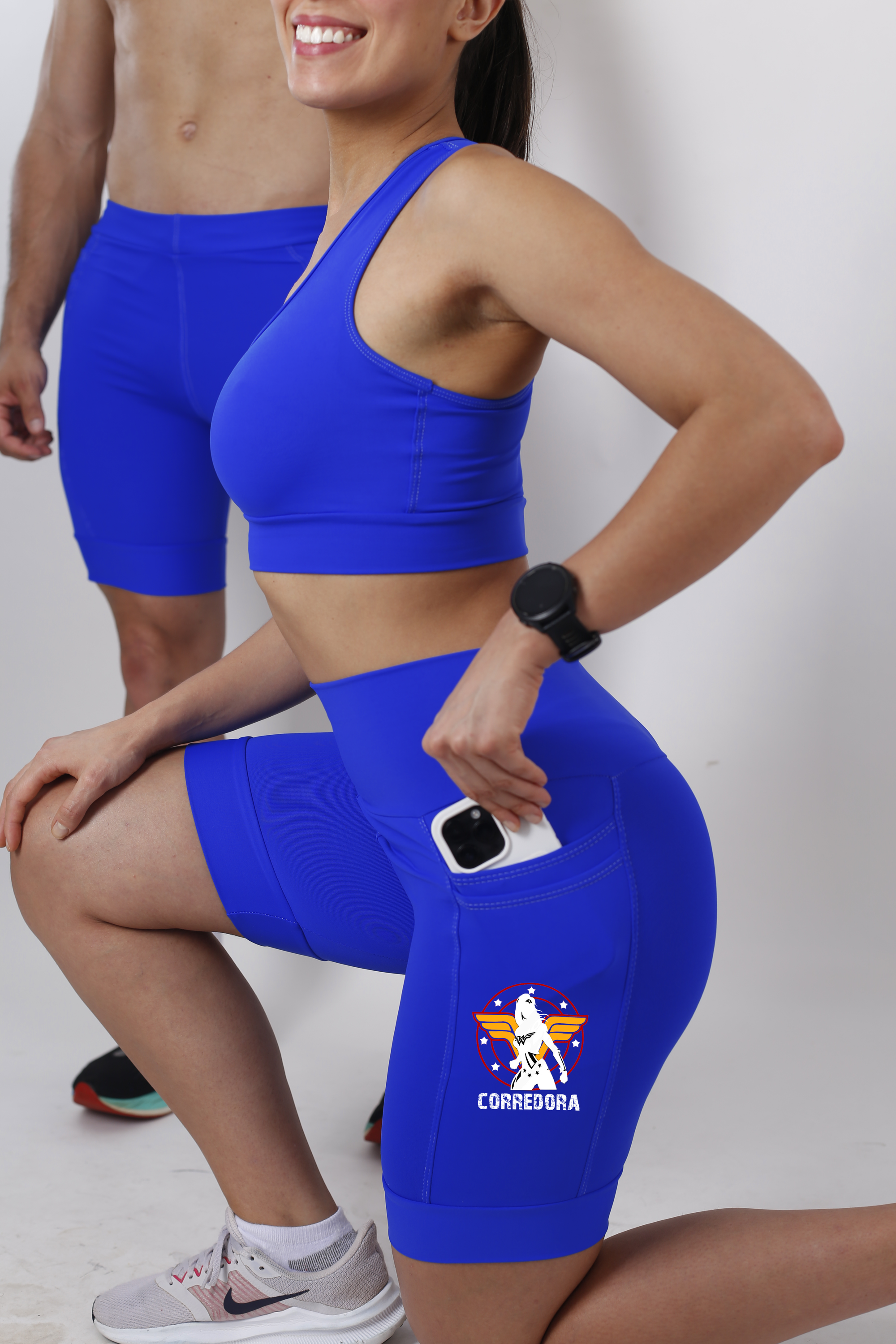 Bermuda Fem Azul Mulher Maravilha Corredora