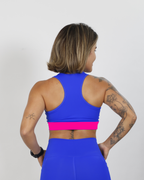 Top Nadador de Compressão Azul e Rosa Foda-se o Pace