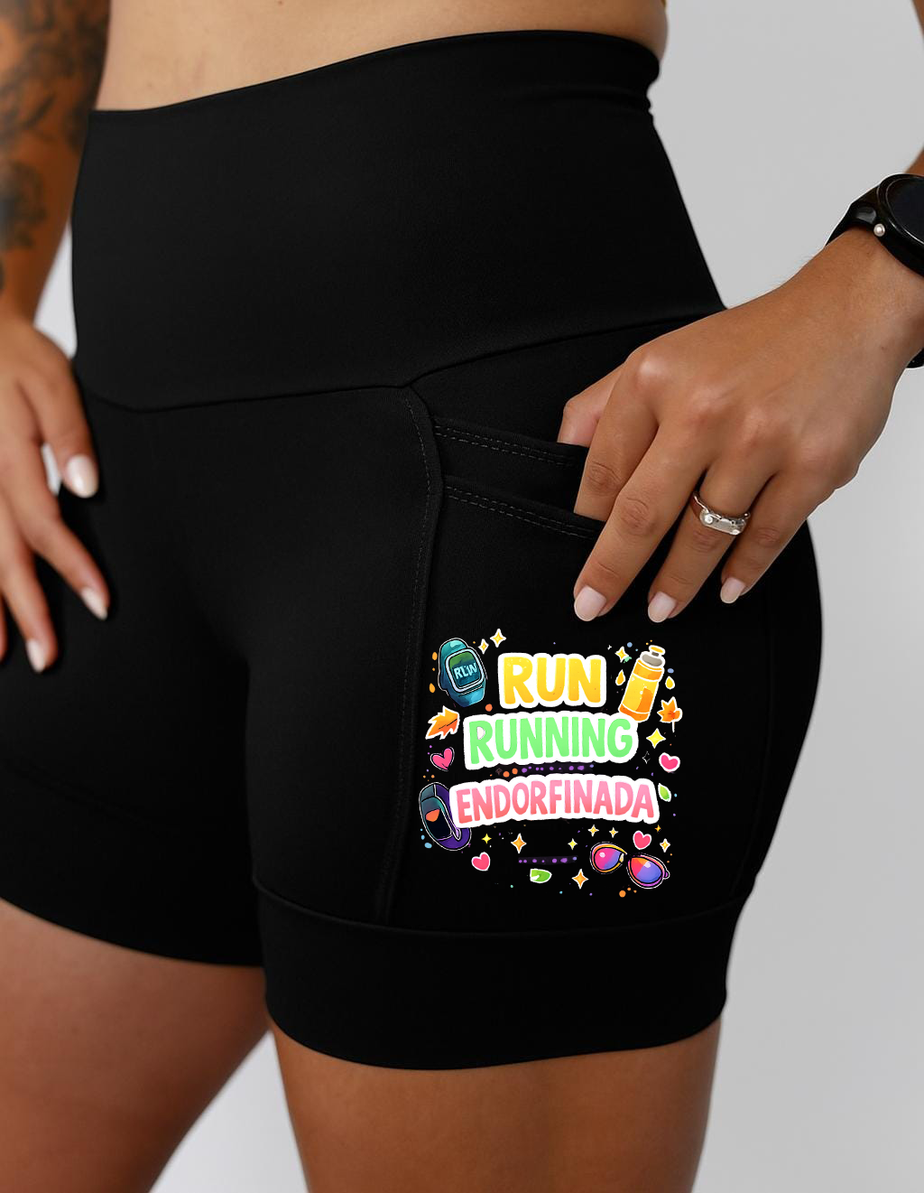 Short Preto Run Running Endorfinada