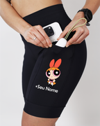 Bermuda Preta Fem Super Poderosa Rosa