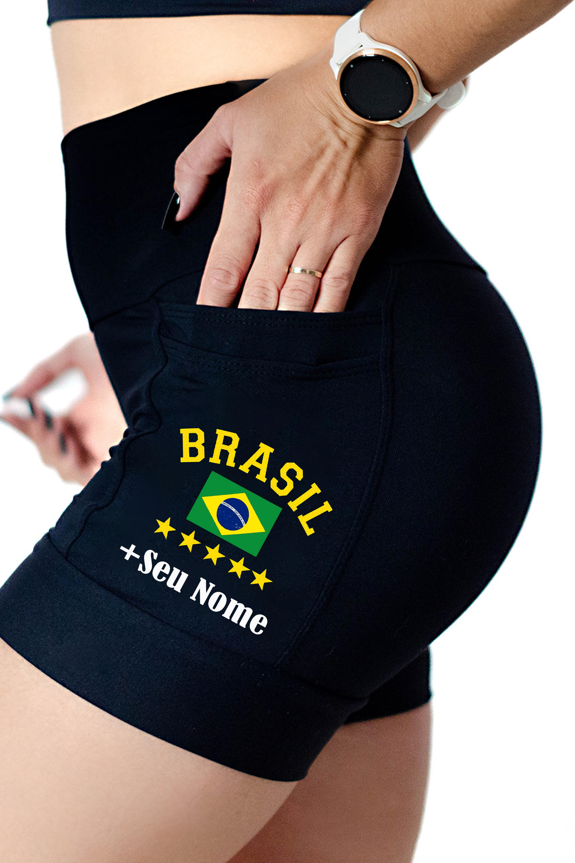 Shorts Preto Copa do Brasil + Nome