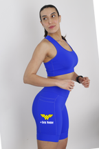 Bermuda Fem Azul Simbolo Mulher Maravilha
