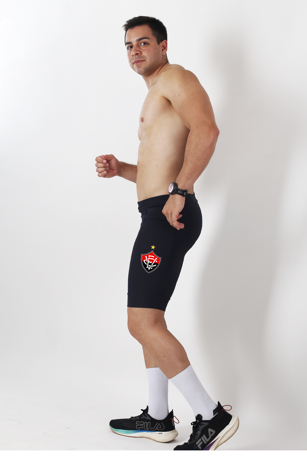 Bermuda Masculina Preta Vitoria +Seu nome