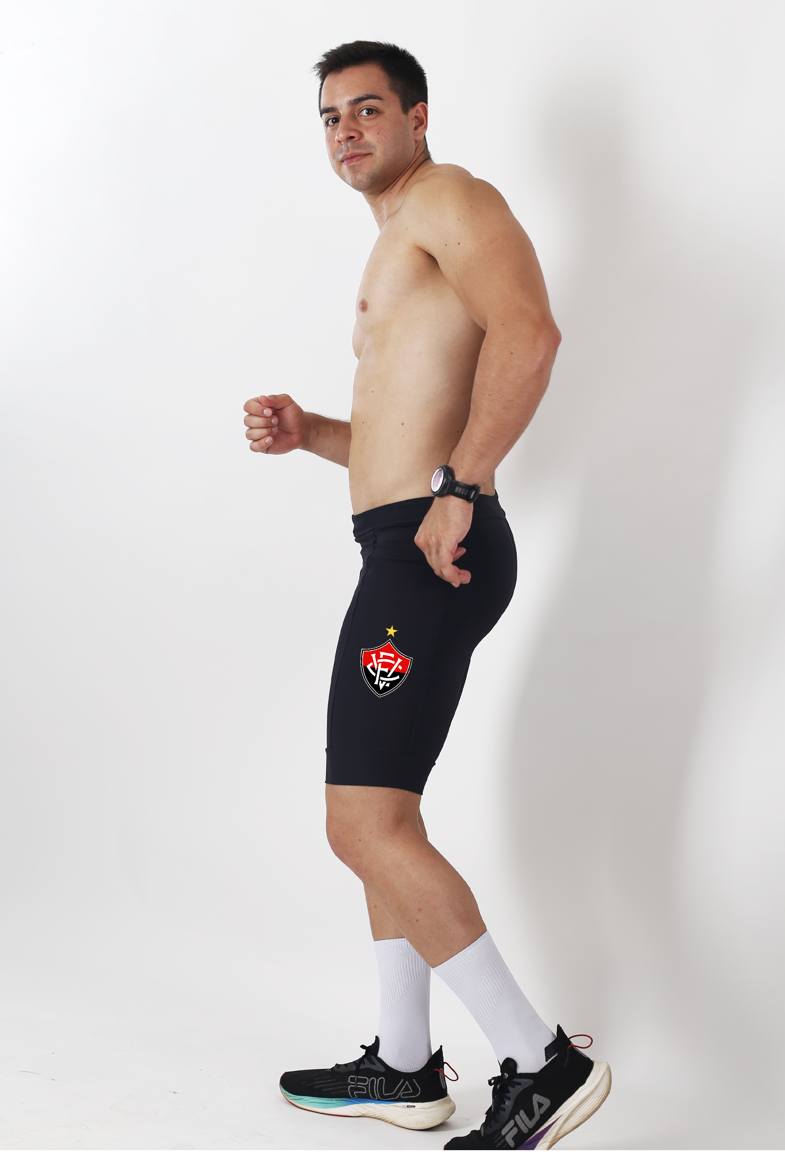Bermuda Masculina Preta Vitoria +Seu nome