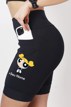 Bermuda Preta Fem Super Poderosa Azul