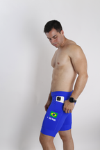 Bermuda Masc Azul Bandeira Brasil