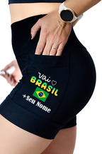 Shorts Preto Vai Brasil + Nome