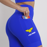 Bermuda Fem Azul Simbolo Mulher Maravilha