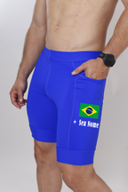 Bermuda Masc Azul Bandeira Brasil