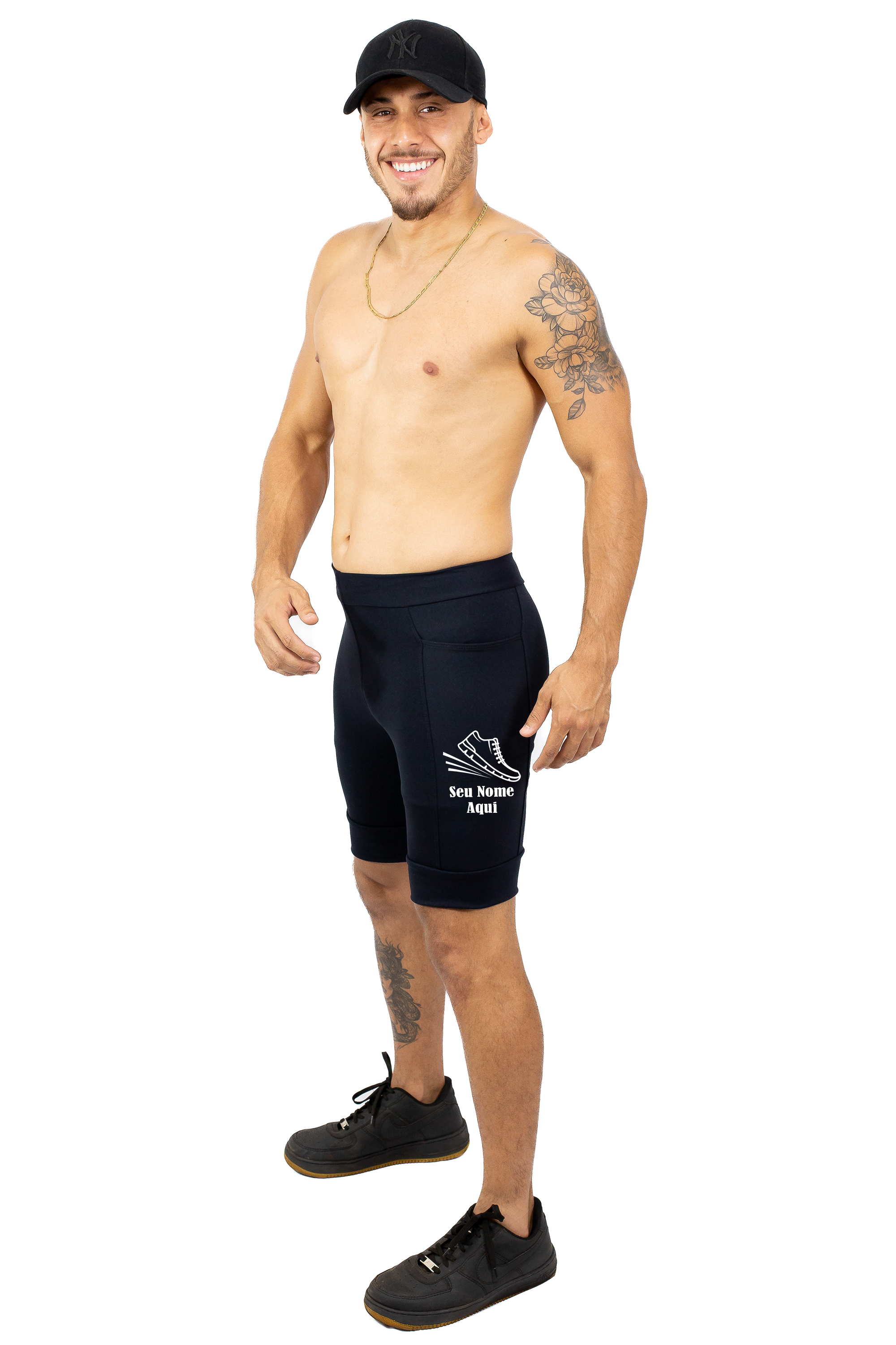 Bermuda Masculina Seu Nome + Tenis