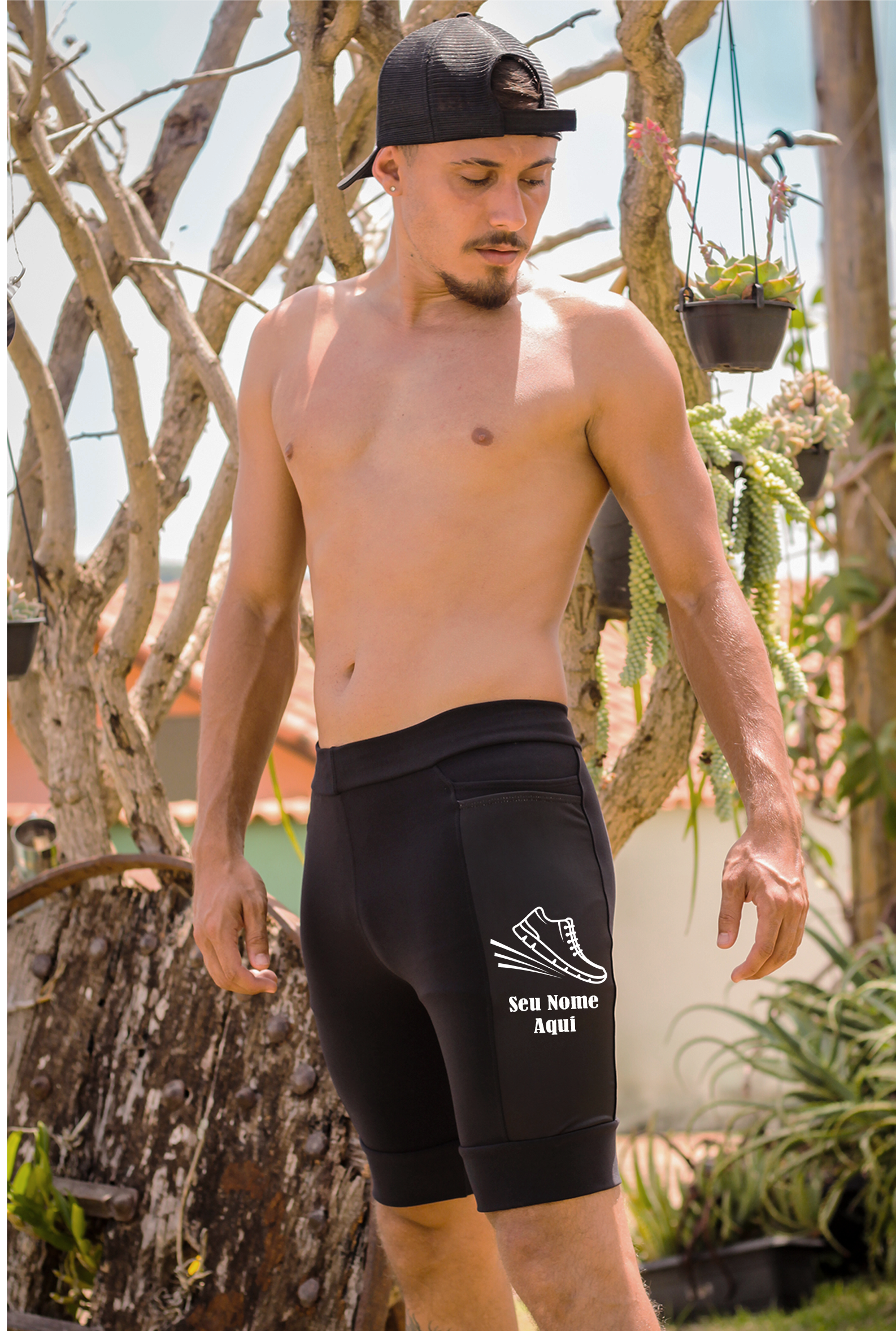 Bermuda Masculina Seu Nome + Tenis