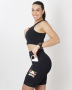 Bermuda Feminina Preta Seja Forte e Corajosa