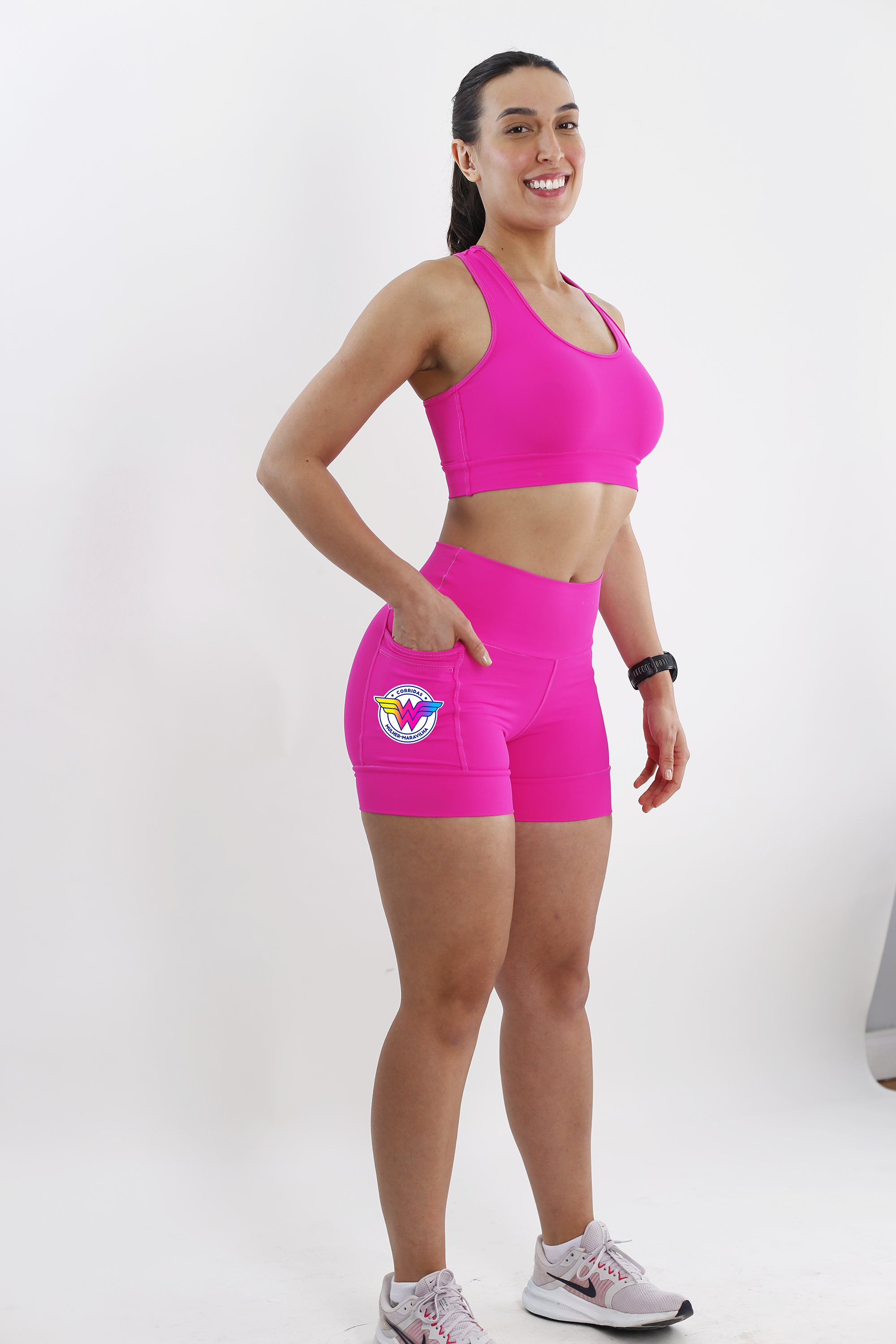 Shorts Rosa Mulher Maravilha ( Pronta Entrega)