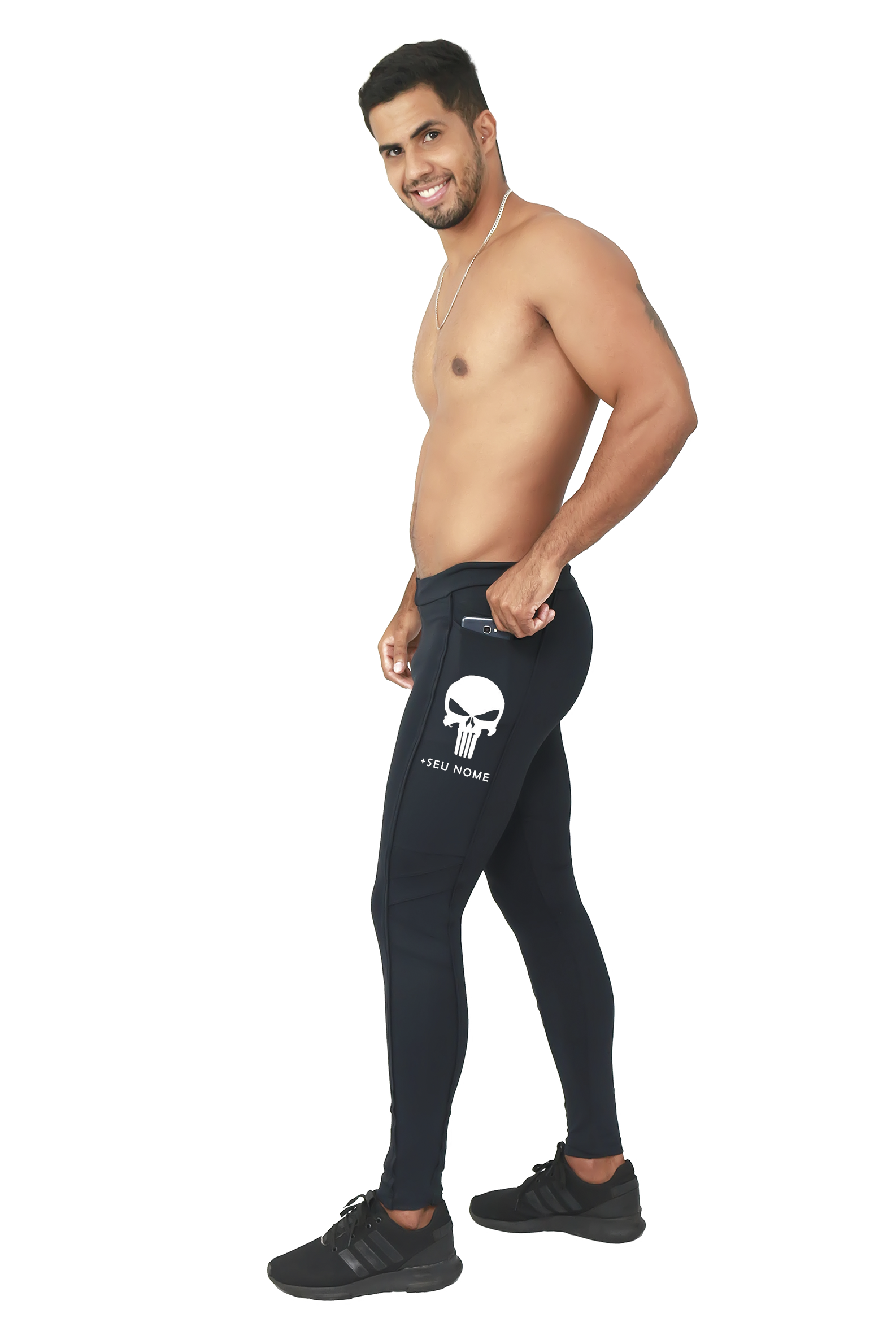 Calça Compressão Masculina Com Bolso Personalizado