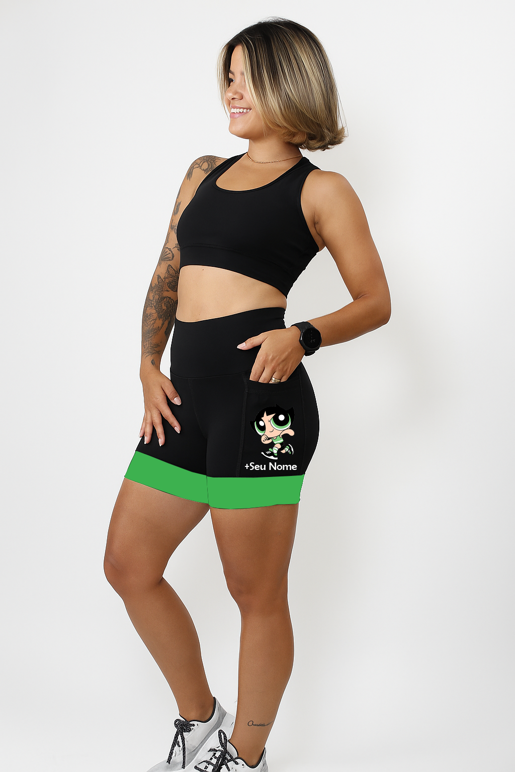 Short Feminino Super Poderosa Corredora Verde