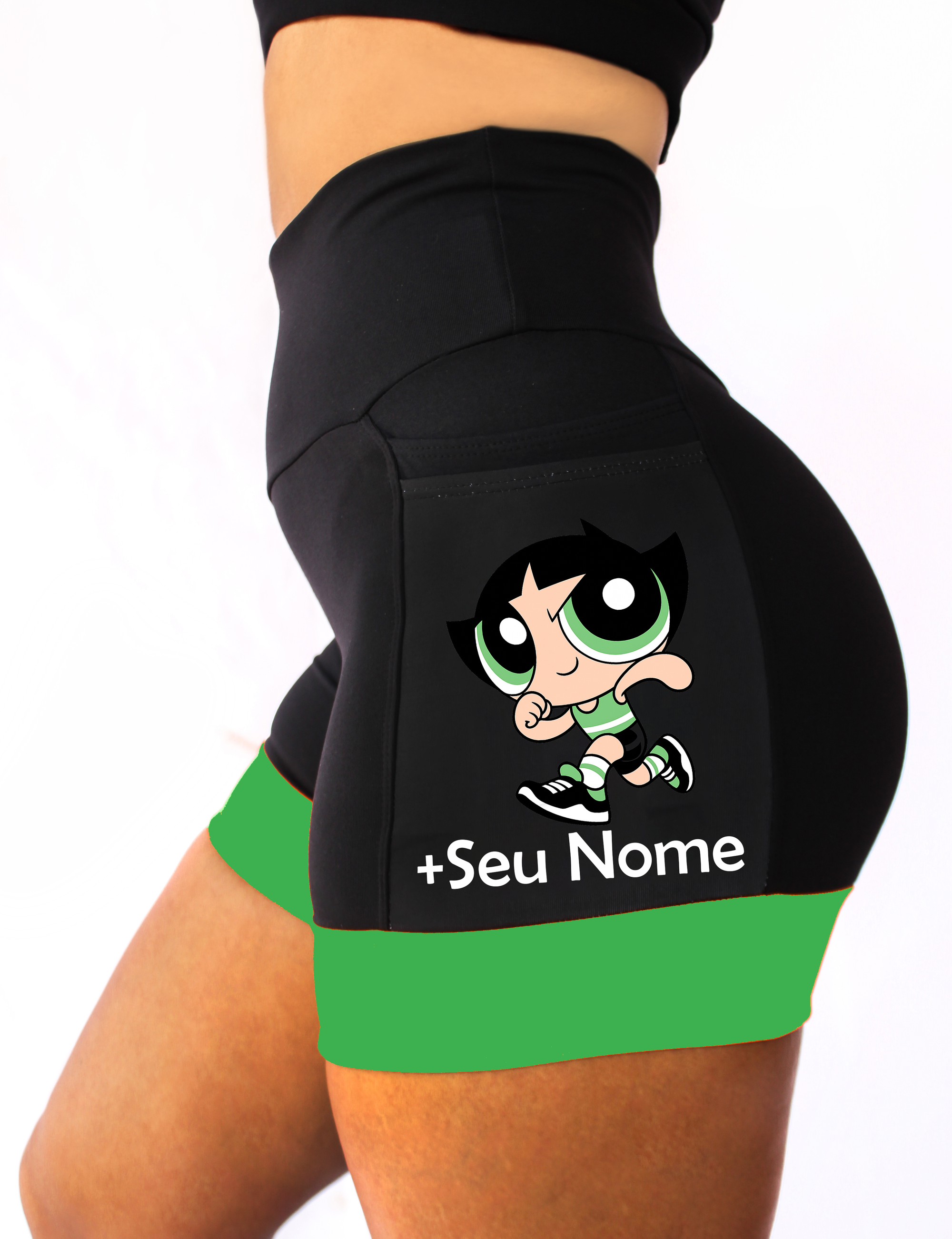 Short Feminino Super Poderosa Corredora Verde