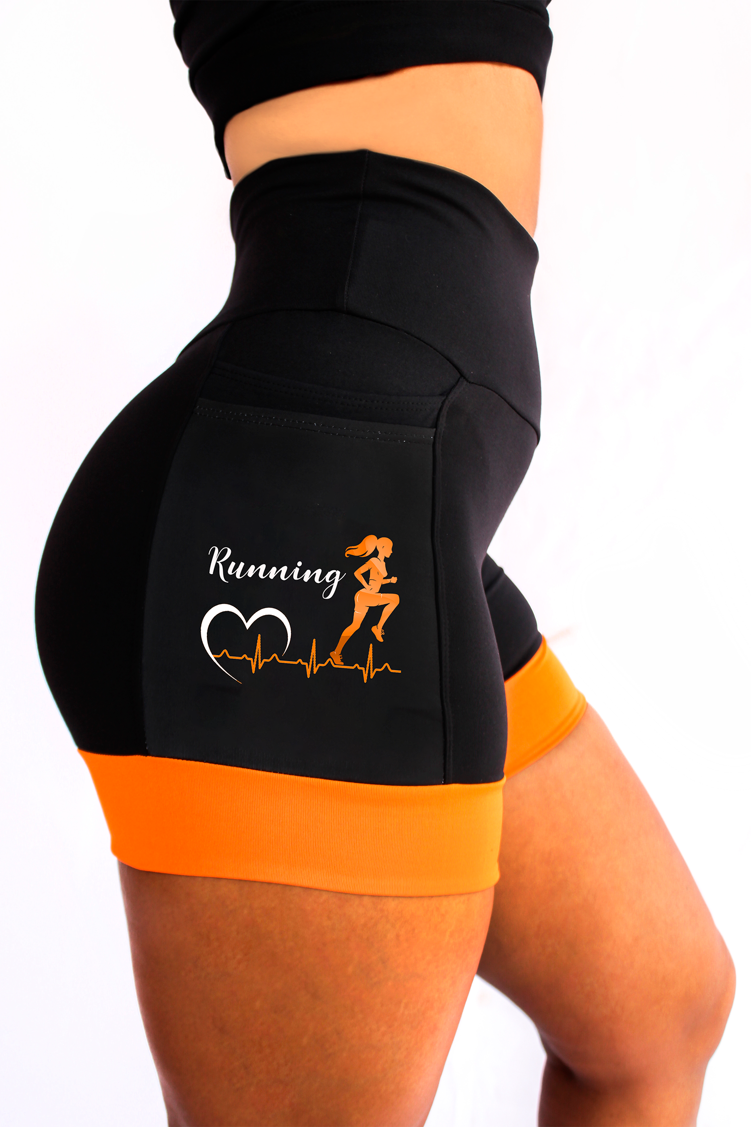 Shorts Corredora Running Laranja.