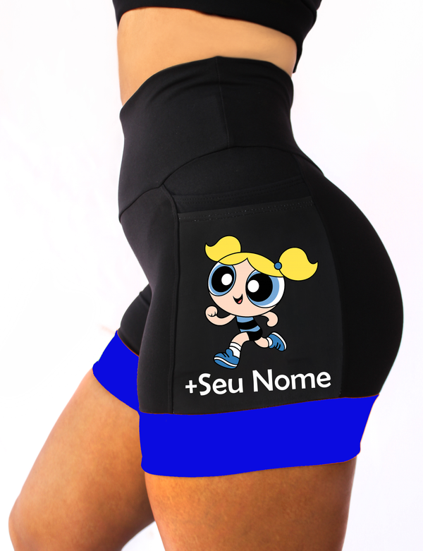Short Feminino Super Poderosa Corredora Azul