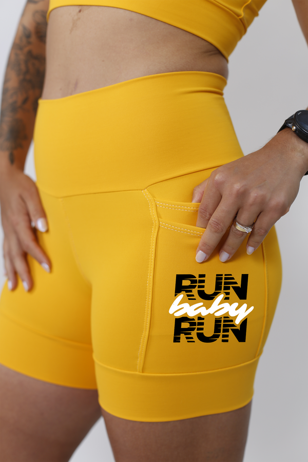 Shorts Amarelo Run Baby Run