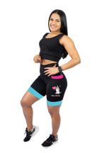 Bermuda Feminina Preta/Rosa/Turquesa Unicornio