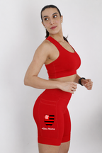 Bermuda Feminina Vermelho Flamengo + Seu nome