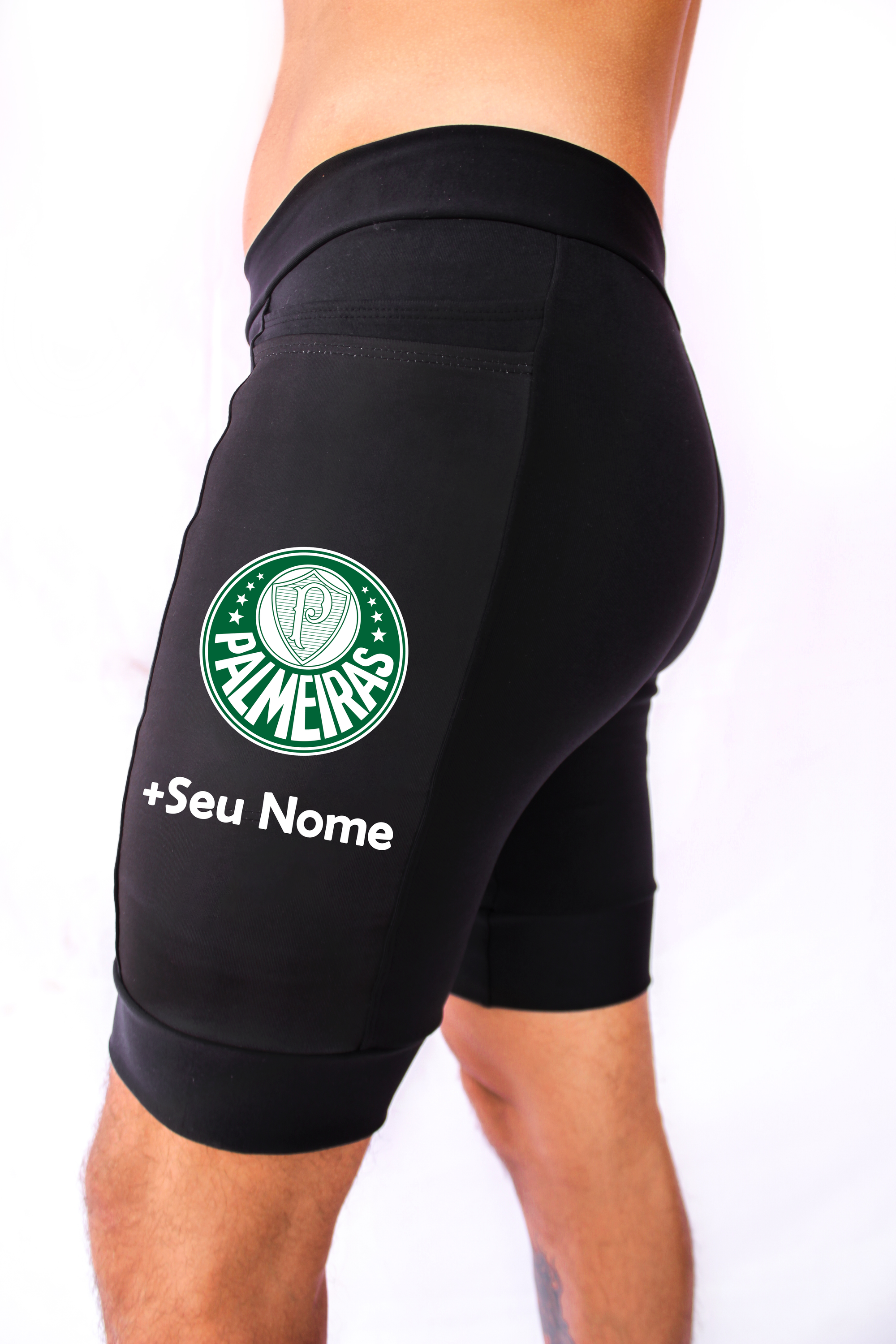 Bermuda Masc Preta Palmeiras  + Nome