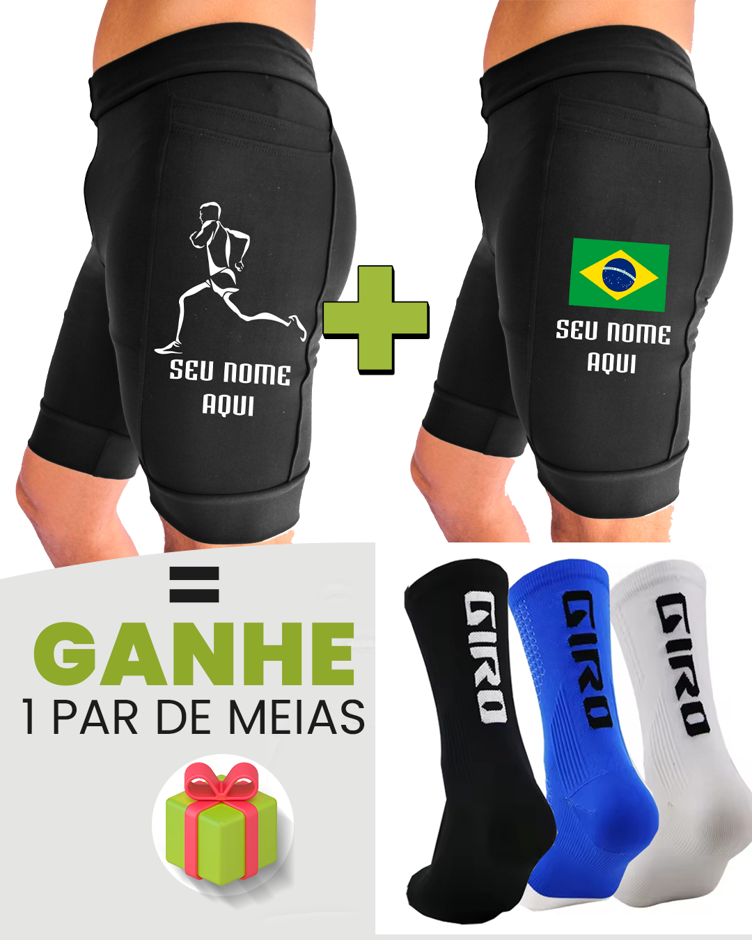 Kit Bermudas Masculinas + Meia