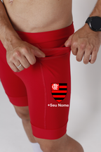 Bermuda Masc Vermelho Flamengo + Nome