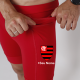 Bermuda Masc Vermelho Flamengo + Nome