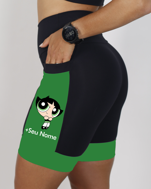 Bermuda  Super Poderosa Preta/Verde