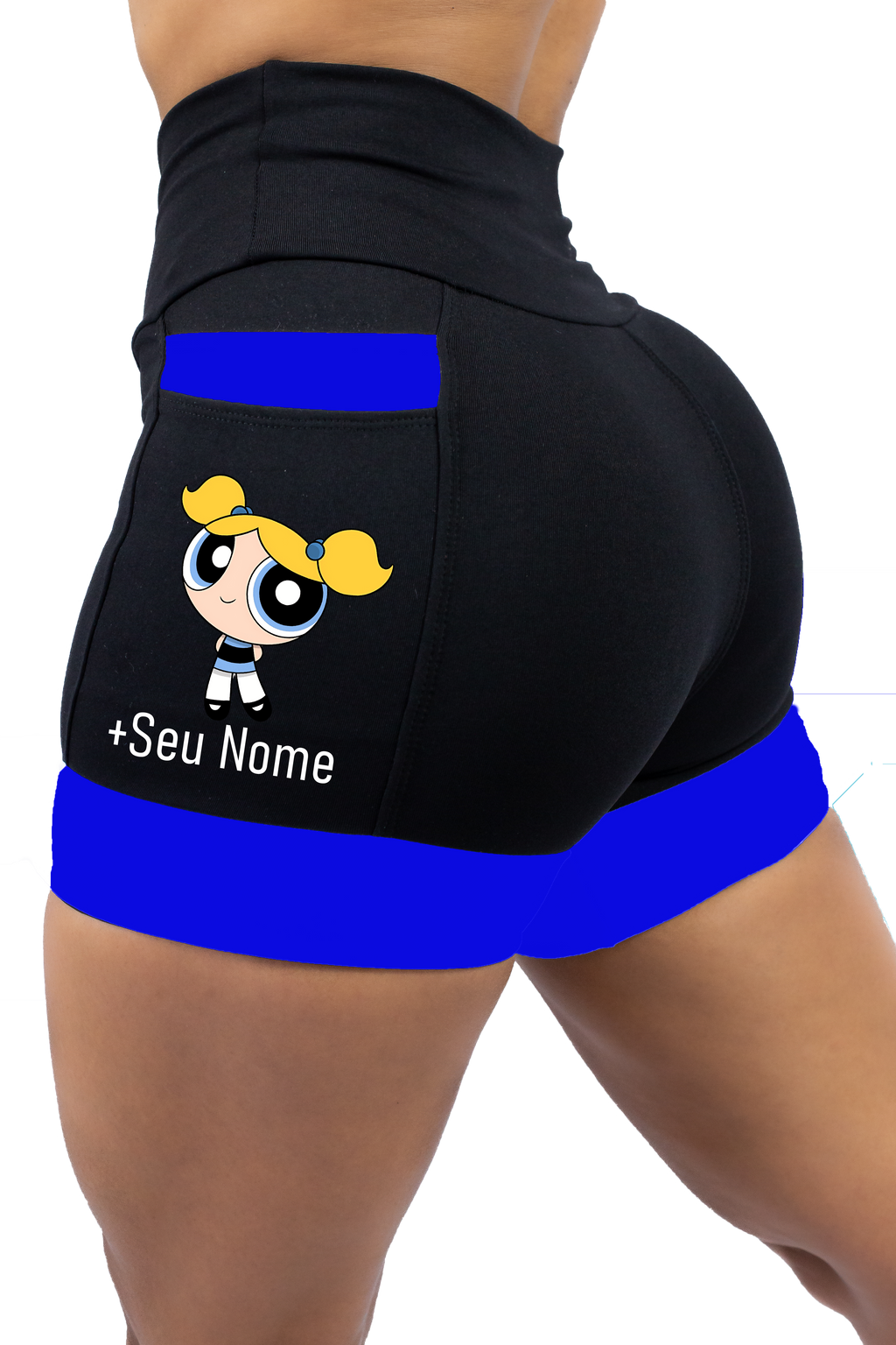 Short Feminino Super Poderosa Azul