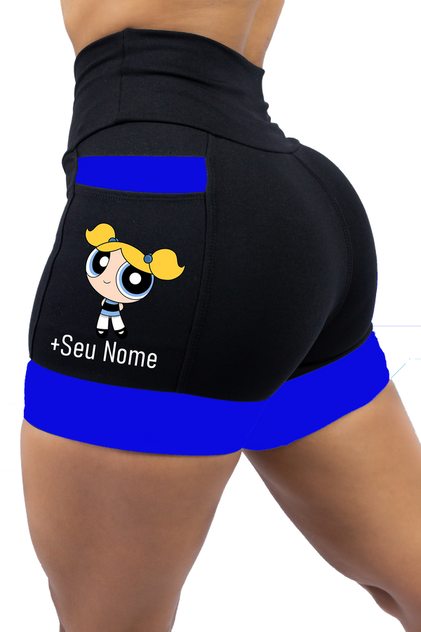 Short Feminino Super Poderosa Azul