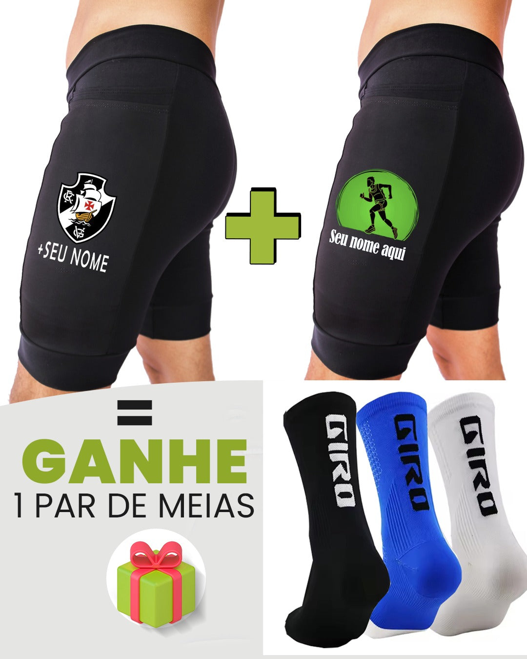 Kit Bermudas Masculinas + Meia
