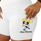 Short Feminino Branco Super Poderosa Lindinha