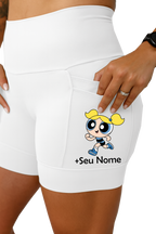 Kit Short Branco Super Poderosa Corredora + Top